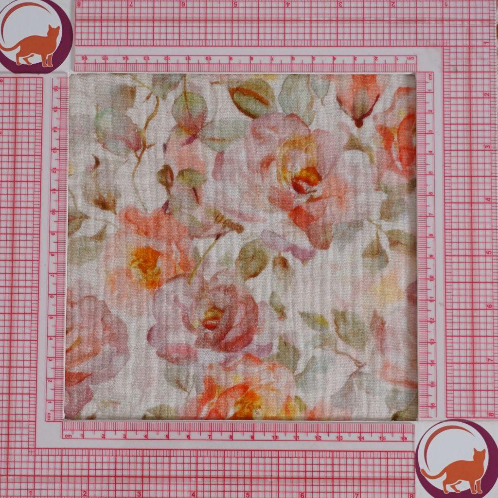 Musselin Double Gauze englische Rosen apricot gelb beige